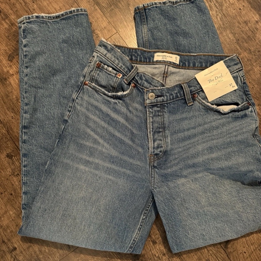 Abercrombie & Fitch Women’s Jeans The Dad High Rise SZ 27 4R Criss Cross Waist